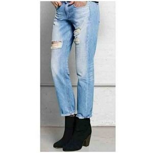 Rag & Bone The Dre Jean Denim Distressed Frayed Hems In Convoy Size 28(30×25)